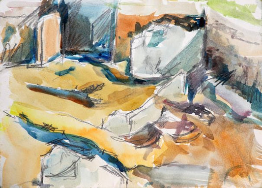 original oil painting at the ness of brodgar by artist jeanne bouza rose