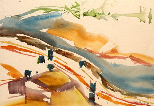 original watercolour painting at the ness of brodgar by jeanne bouza rose
