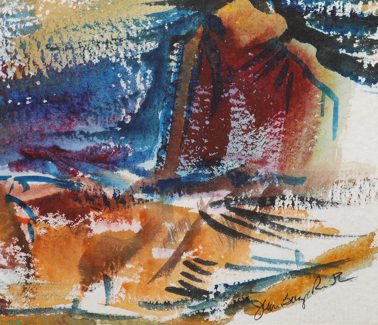 original watecolour painting at the ness of brodgar by jeanne bouza rose