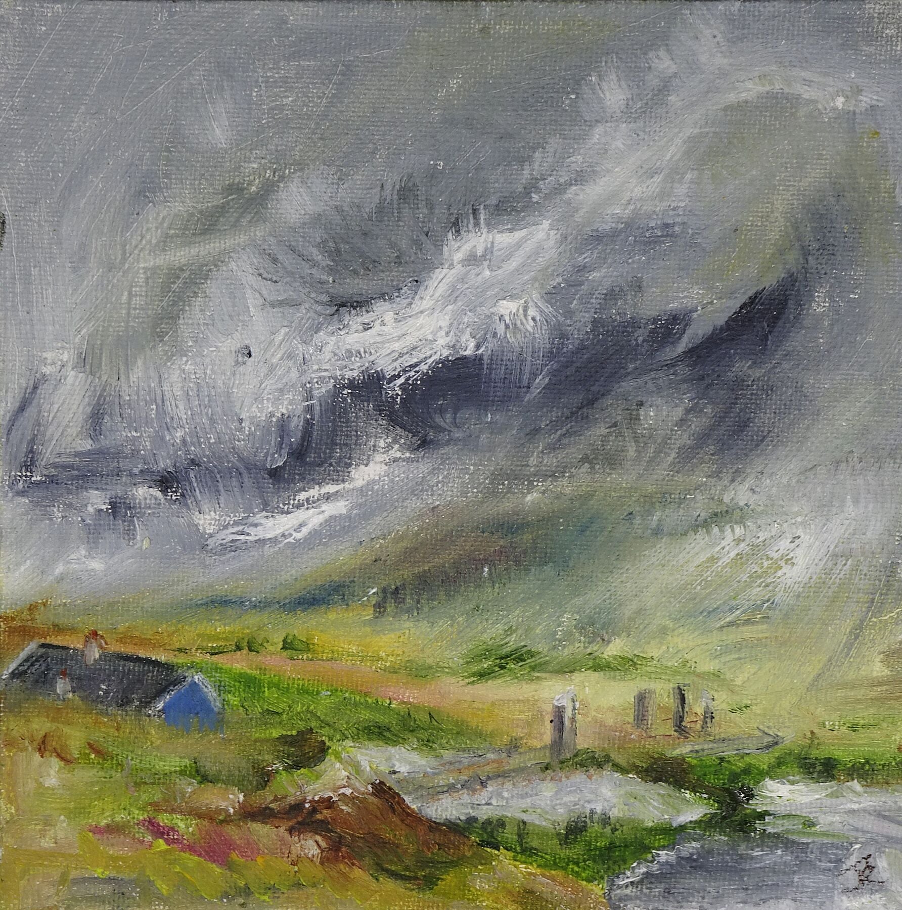 print of stones of stenness in the rain, orkney, scotland by Jeanne Bouza Rose