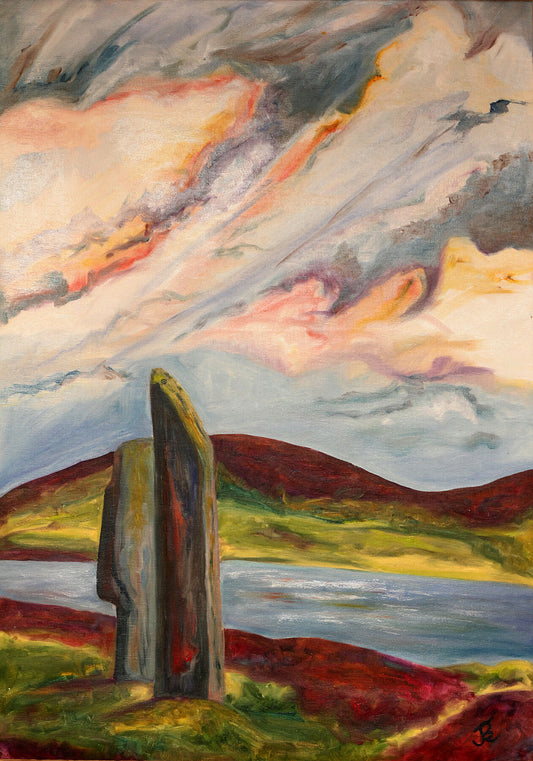 print of ring of brodgar orkney scotland by jeanne bouza rose