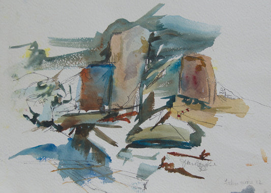 print of watercolour of the Ness of Brodgar. Orkney, Scotland, by Jeanne Bouza Rose