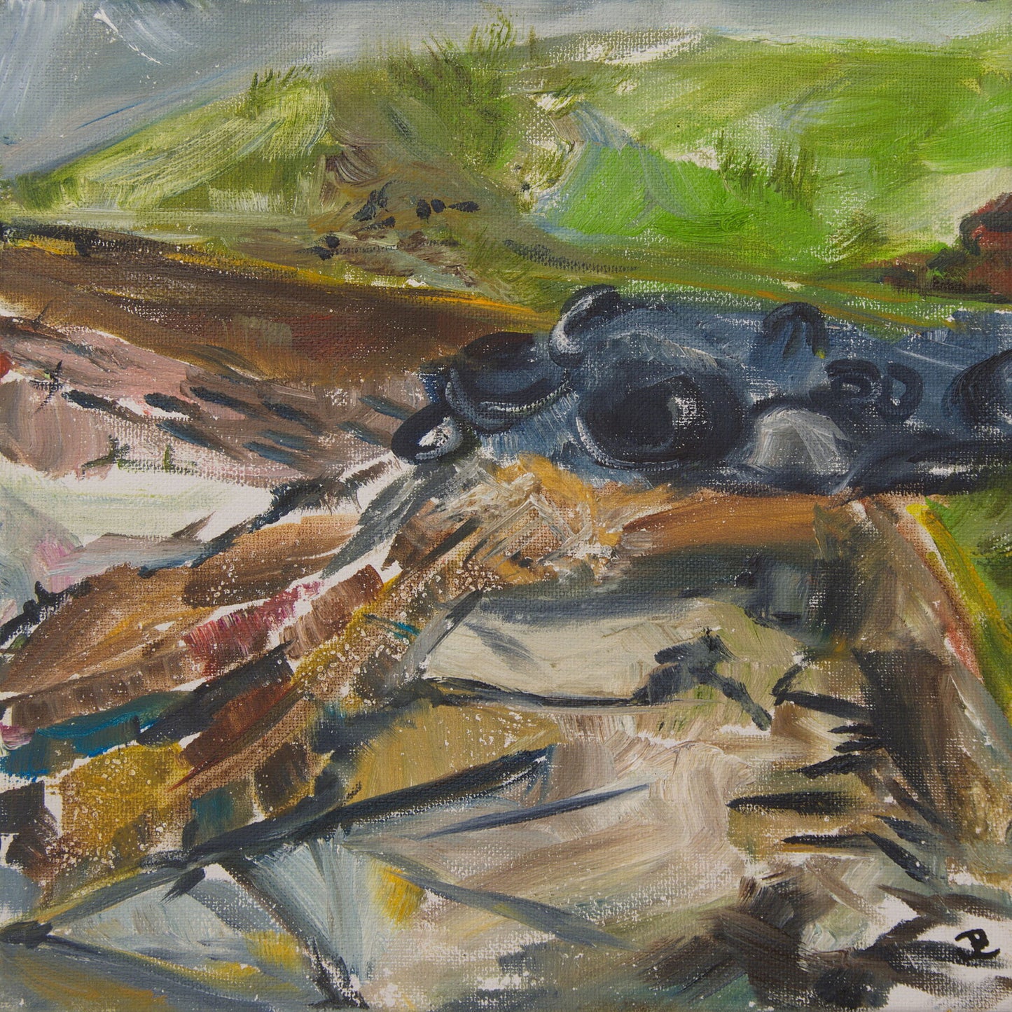 Print of Structure 10, the Path, the Curve, Ness of Brodgar, Orkney, Scotland art by Jeanne Bouza Rose