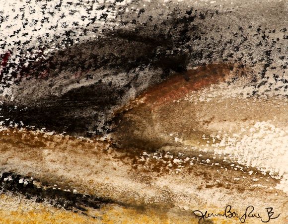 original mixed media painting at the ness of brodgar by jeanne bouza rose