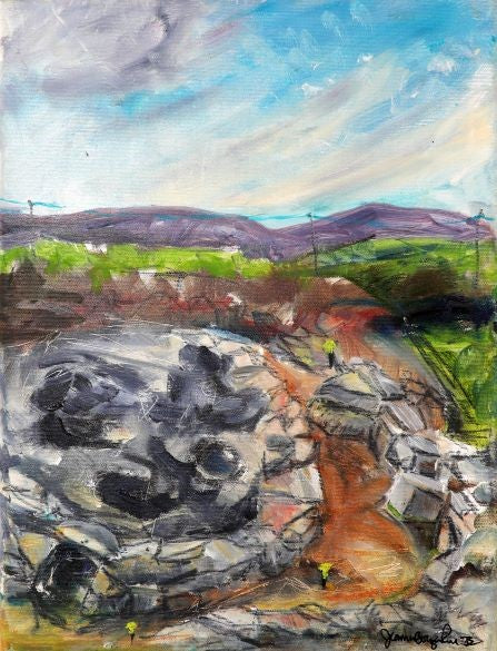 original painting from the ness of brodgar by jeanne bouza rose titled Structure 5 Trench J at the Ness 2022