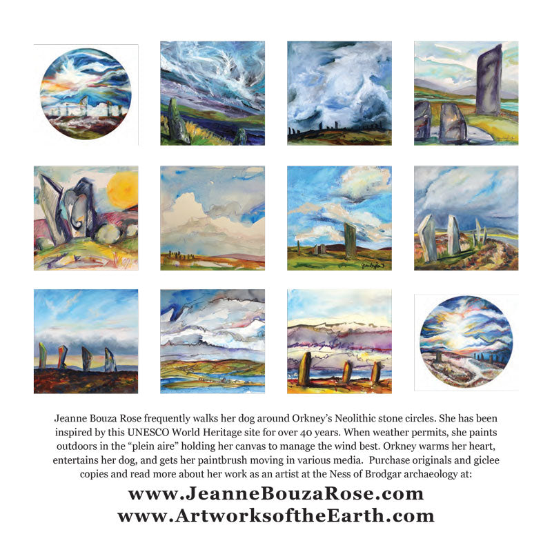 All the oil and watercolours paintings on the 2025 Calendar by Jeanne Bouza Rose