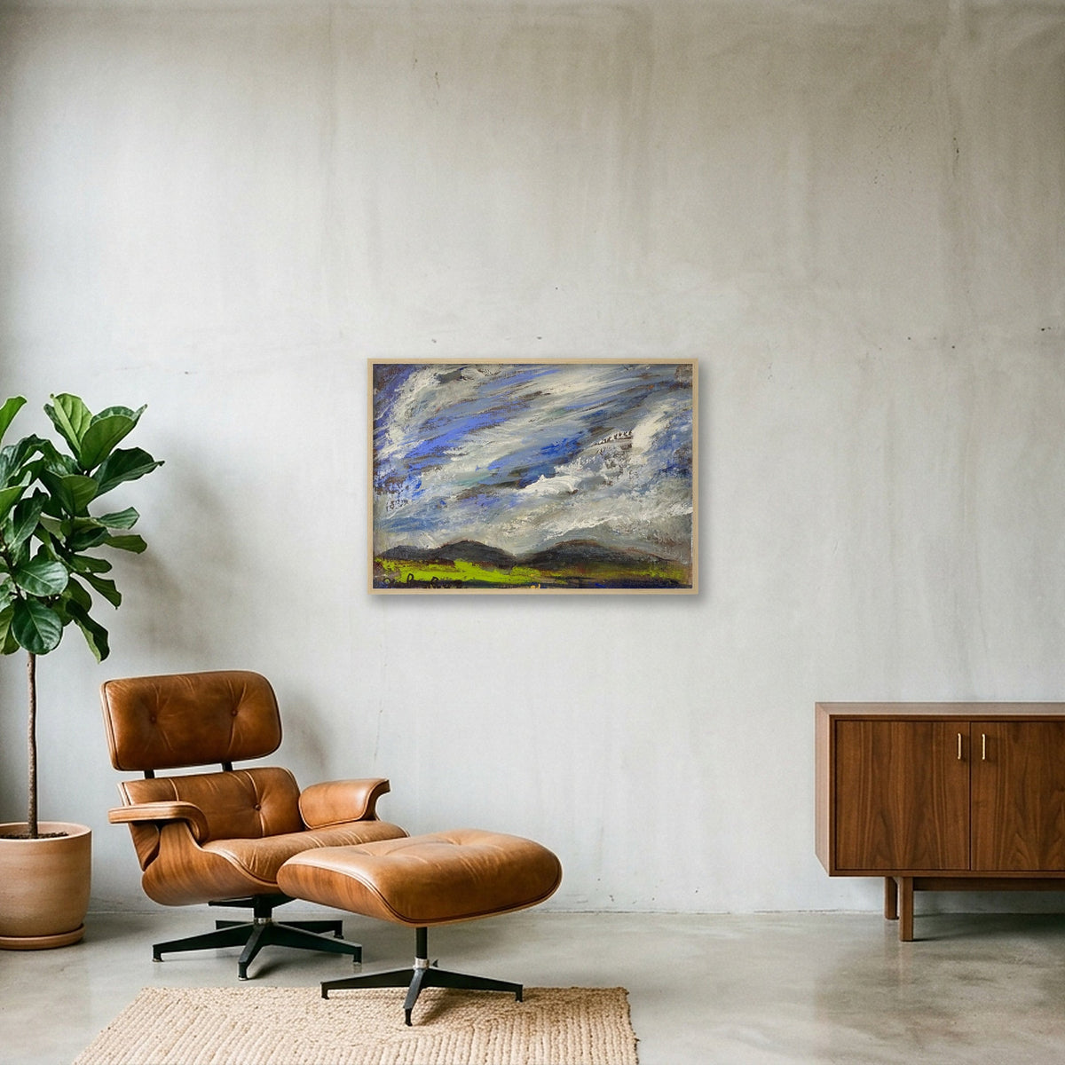 HOY IS BEYOND THE NESS 5x7 oil on canvas board at the NESS  — 84×59cm, 33×23" Oak Frame